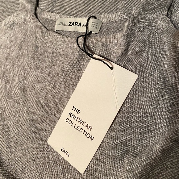 *SOLD* Zara Knitwear Collection Cold Shoulder Dolman Asymmetric Sweater Sz M NEW - Picture 8 of 12